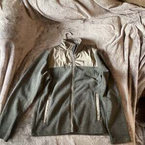 Columbia Fleece Jacket Coat Two Tone Full Zip Up Mens L Gray And Dark Gray